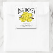養蜂家のための生の蜂蜜ラベル。 スクエアシール (バッグ)