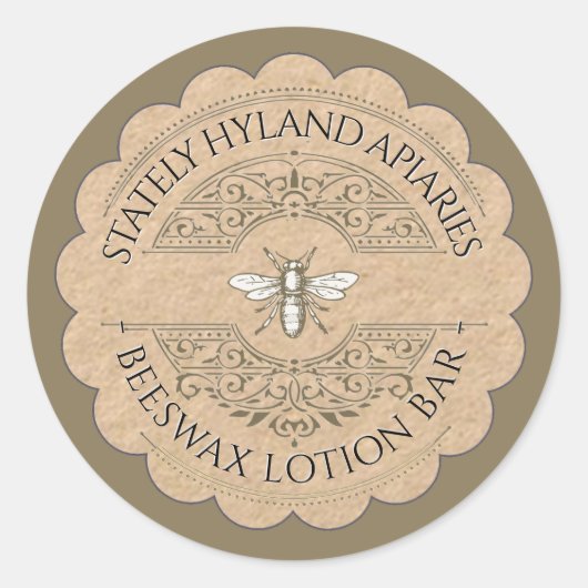 養蜂家のヴィンテージローションバー製品ラベル ラウンドシール (正面)