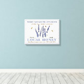 養蜂家の名前ファーマーズマーケット地元のハニーサインビー キャンバスプリント (インサイチュ (ウッドフロア))