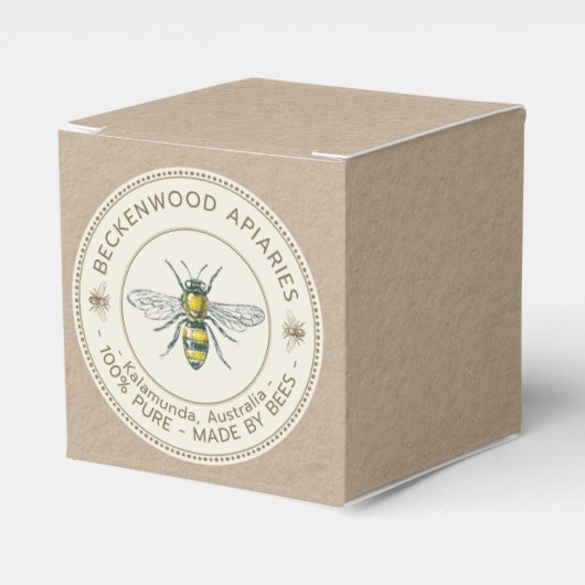 養蜂家の小さな蜜蝋キャンドルボックス フェイバーボックス (正面サイド)