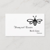 養蜂家の線画の蜂 名刺 (正面)