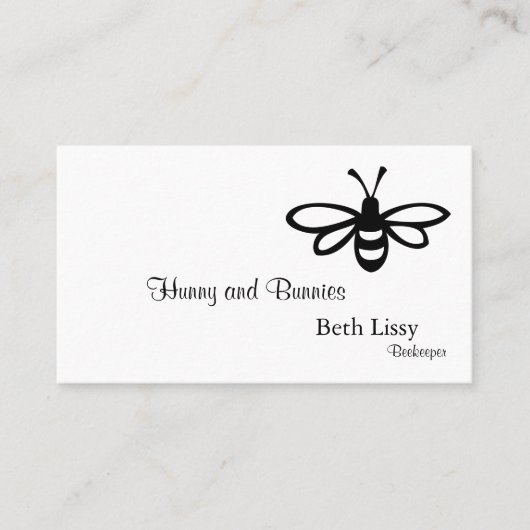養蜂家の線画の蜂 名刺 (正面)