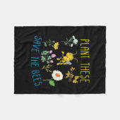 養蜂家の芸術の救植物これらの蜂 フリースブランケット (正面(横))