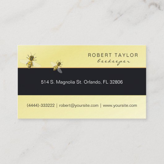養蜂家の蜂蜜の販売人の蜂の農場の農家カード 名刺 (裏面)