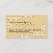 養蜂家の養蜂場ハニカムミツバチ黄色 エンクロージャーカード (裏面)