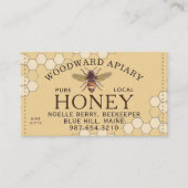 養蜂家の養蜂場ハニカムミツバチ黄色 エンクロージャーカード (正面)