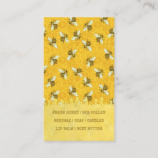 養蜂家のApiaryの蜂の農場の蜜蜂の蜜蜂の巣のはちの巣 名刺 (裏面)