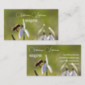 養蜂家はちみつアピアリストはちみつミツバチ白い花 名刺 (正面/裏面)