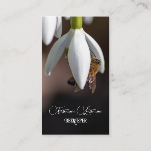 養蜂家はちみつアピアリストはちみつミツバチ白い花 名刺 (正面)
