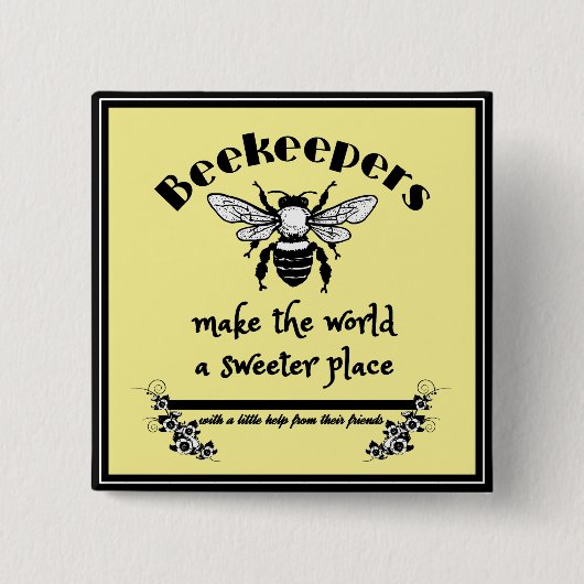 養蜂家は世界をより甘くする 缶バッジ (正面)