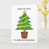 養蜂家へクリスマスを祝うカートゥーンミツバチ カード (黄色い花)