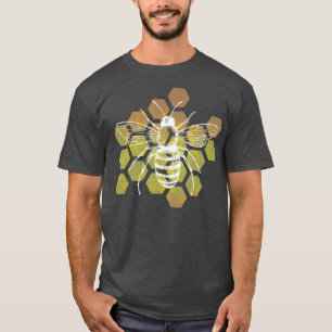 養蜂家も悩む蜂蜜の巣のレトロデザイン Tシャツ