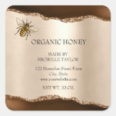 養蜂家アピアニストビーファームハニービーハニツハニカム スクエアシール (正面)