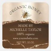 養蜂家アピアニストビーファームハニービーハニツハニカム スクエアシール (正面)