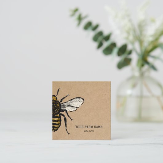 養蜂家アピアニストビーファームハニービーハニツハニカム スクエア名刺 (スタンド正面)