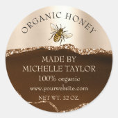 養蜂家アピアニストビーファームハニービーハニツハニカム ラウンドシール (正面)
