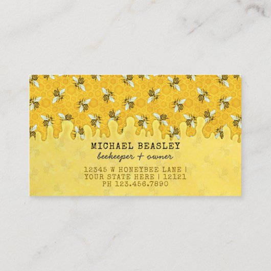 養蜂家アピアニストビーファームハニービーハニツハニカム 名刺 (裏面)
