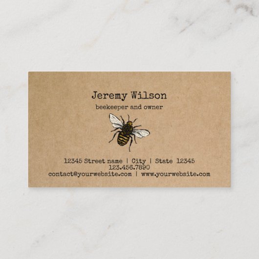 養蜂家アピアニストビーファームハニービーハニツハニカム 名刺 (裏面)