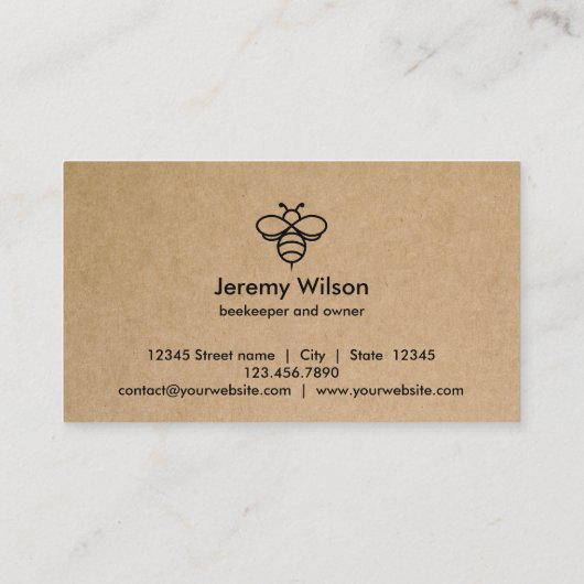 養蜂家アピアニストビーファームハニービーハニツハニカム 名刺 (裏面)