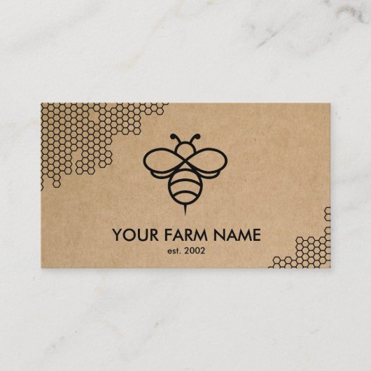 養蜂家アピアニストビーファームハニービーハニツハニカム 名刺 (正面)
