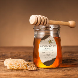 養蜂家アピアニストビーファームハニービーハニツハニカム 楕円形シール