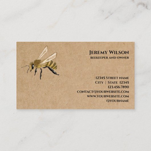 養蜂家アピアリストビーファームハニービーハニカムスクエア 名刺 (裏面)