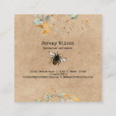 養蜂家アピアリストビーファームハニービーハニカムブ スクエア名刺 (裏面)