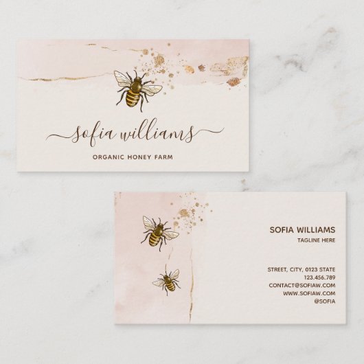 養蜂家アピアリストビーファームハニービーハニカムブ 名刺 (正面/裏面)