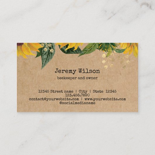 養蜂家アピアリストビーファームハニービーハニカムブ 名刺 (裏面)