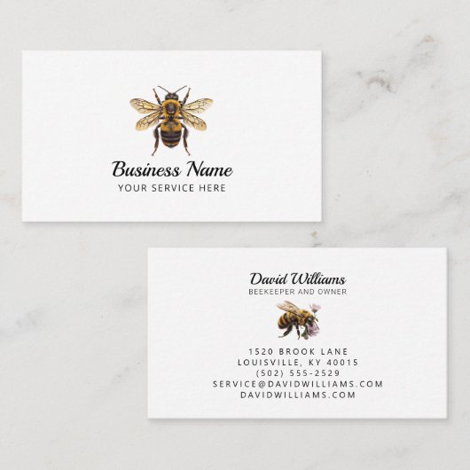 養蜂家アピアリストビーファームミツバチ 名刺 (正面/裏面)