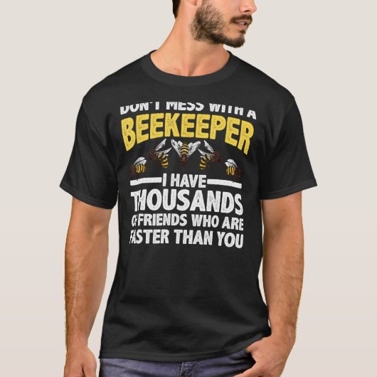 養蜂家アートメンズミツバチミツバチBeehiv Tシャツ (正面)
