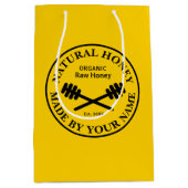 養蜂家カスタム用のハチミツ瓶抱き枕 ミディアムペーパーバッグ (正面)