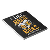 養蜂家ギフト |ビールと蜂が好き ノートパッド (アングル)