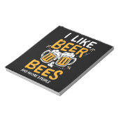 養蜂家ギフト |ビールと蜂が好き ノートパッド (回転)