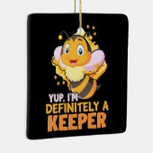 養蜂家ギフト |私は間違いなくミツバチの飼い主だ セラミックオーナメント (右)