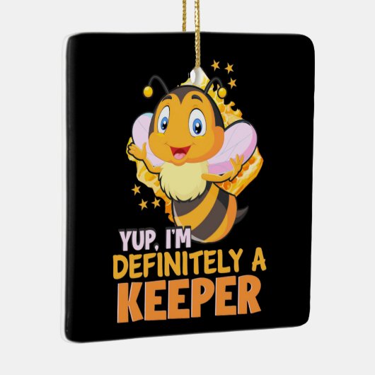 養蜂家ギフト |私は間違いなくミツバチの飼い主だ セラミックオーナメント (右)