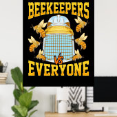 養蜂家ギフト |養蜂家と全員 ポスター (ホームオフィス)