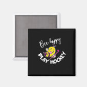 養蜂家ギフト | Bee Happy 遊 Hockey マグネット (正面/裏面)