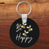 養蜂家ギフト | Beekeeper Be Happy キーホルダー (正面)
