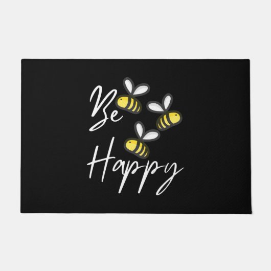 養蜂家ギフト | Beekeeper Be Happy ドアマット (正面)