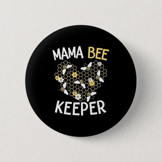 養蜂家ギフト Mama Bee Keeper | Mama Bee Keeper 缶バッジ (正面)