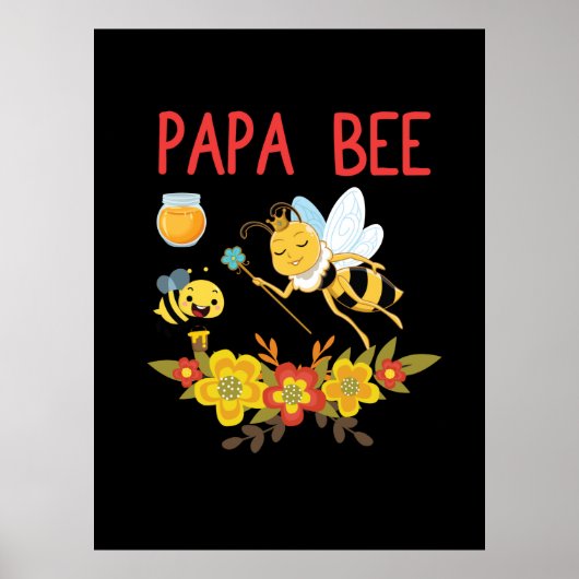 養蜂家ギフト | Papa Bee Flowers ポスター (正面)