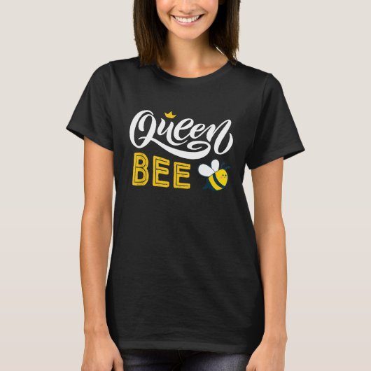 養蜂家クイーンビーキュートビービーハニークイーンビー Tシャツ (正面)