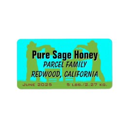 養蜂家シルエットブルーパーソナライズされたハニージャー ラベル