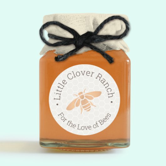 養蜂家ハニーハニカム瓶ラベル ラウンドシール