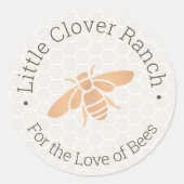 養蜂家ハニーハニカム瓶ラベル ラウンドシール (正面)