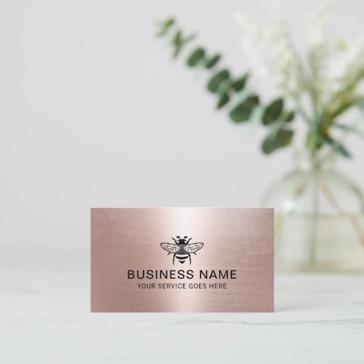 養蜂家ハニービーアピアニカムバラ金ゴールド 名刺 (スタンド正面)