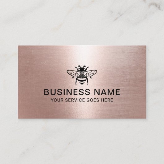 養蜂家ハニービーアピアニカムバラ金ゴールド 名刺 (正面)