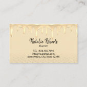 養蜂家ハニービー養蜂所モダン金ゴールドドリップスファーム 名刺 (裏面)