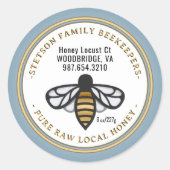 養蜂家ハニーミツバチのロゴ ラウンドシール (正面)